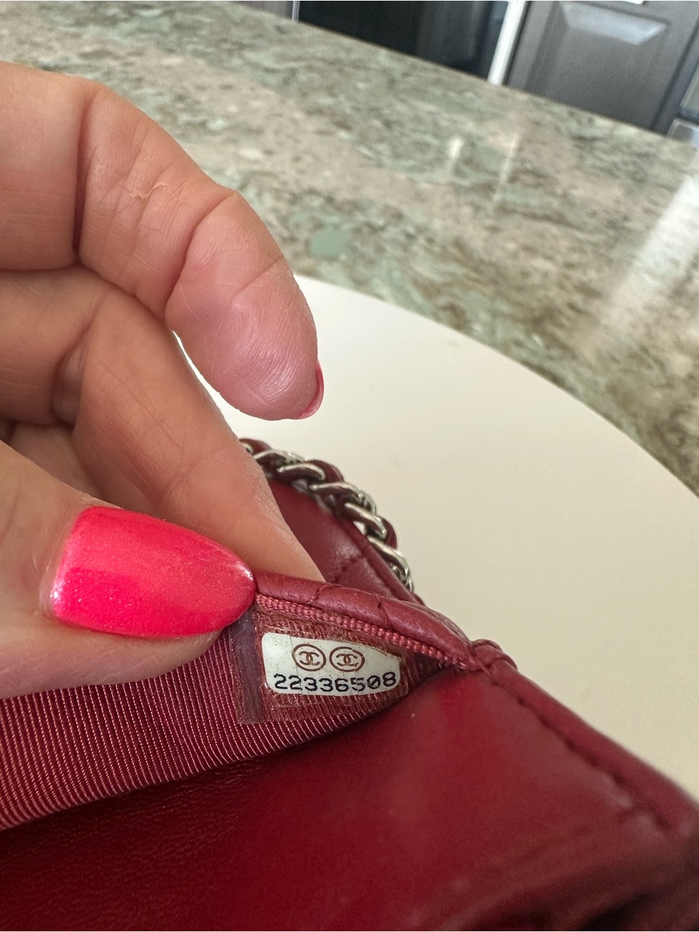 Chanel Classic WOC Wallet On Chain Red Lambskin Silver HW Pristine - Entrupy COA - Picture 4 of 16